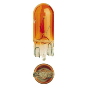 Wedge Globes - Amber - 12V 5W W2.1 X 9.5D WY5W - Blister pack of 2
