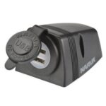 Narva Dual USB & USB-C HD Surface Mount Socket - Black (81156BL)