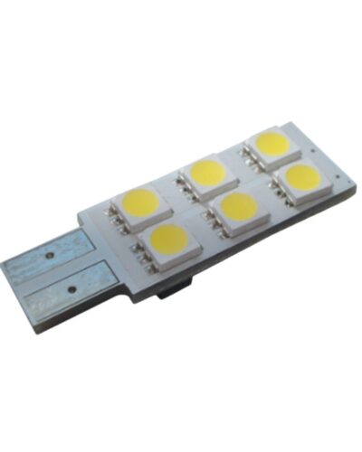 LED T10 6 Replacement Bulb. Cool White 12V