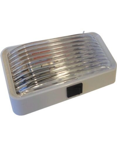 Porch Light C/W Switch White Base-Clear Lens 12V.