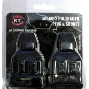 KT Cable Trailer Plug And Socket Pack, Plastic - Flat, 50 AMP, 2 Pin