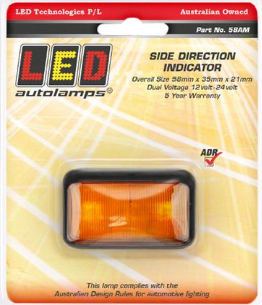 LED Autolamps 10/30V Side Direction Indicator In Blister Pack With 3 LEDs