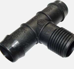 Threaded Tee 19mm Barbed x 1/2" BSP Male