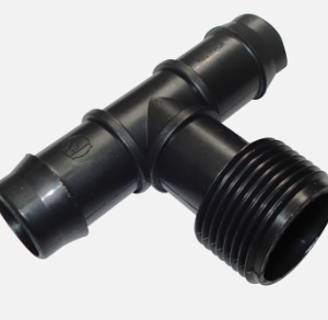 Threaded Tee 19mm Barbed x 3/4" BSP Male
