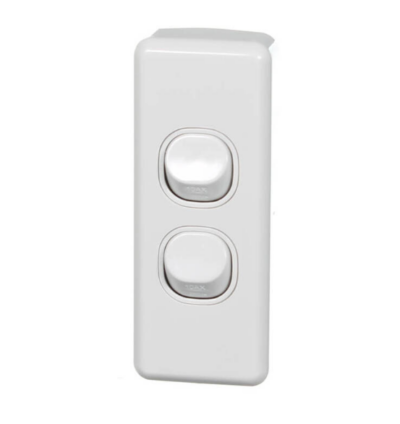 2 Gang Wall Switch - White
