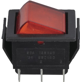 DPDT Illuminated Rocker - Large Red