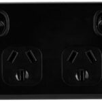 Power Point Double Pole 10amp GPO Outlet Black
