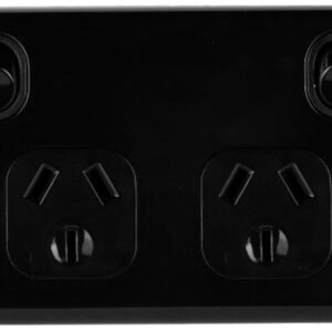 Power Point Double Pole 10amp GPO Outlet Black