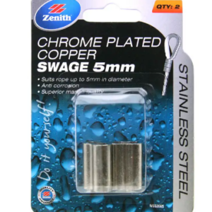 CHROME PLATED COPPER SWAGE 5MM 2 PACK