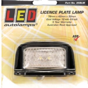 Licence Plate Lamp Black Bracket Multi Volt 76mm