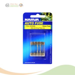Glass Fuse - 20 AMP - 3AG - Blister pack of 5