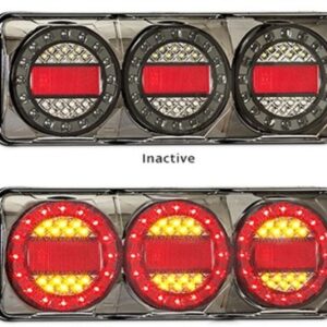 Maxilamp 3 Lamp Combination Black Chrome - Stop/Tail/Indicator