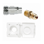 Wall Mount Gas Bayonet Kit with Brass Union | Caravan, RV & BBQ Gas Connection Kit (3 Piece) White