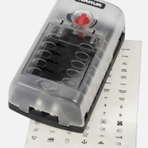 NARVA 12 Way Fuse Box with 84 Adhesive Fuse Box Cover Labels Included