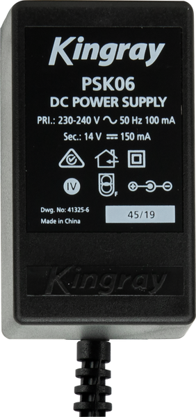 Kingray PSK06 14V DC 150mA Plug Pack with Belling Lee (PAL) Connection on Power Injector
