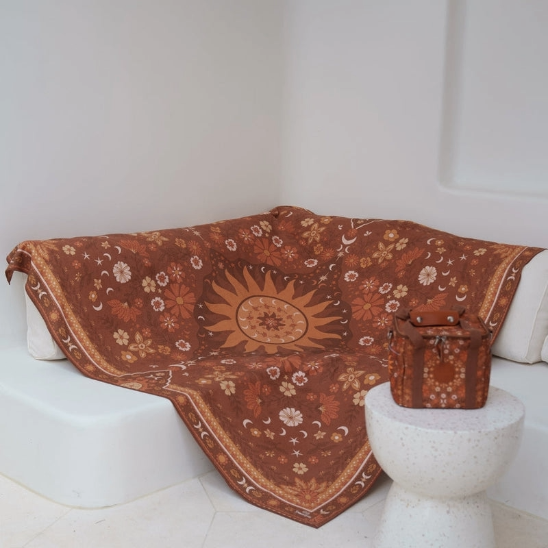 SomerSide XL Boho Sun Brown - Sand Free Quick Dry Beach Towel - Image 2