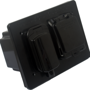 RCDO/Inlet Enclosure 2.5mm Black 15 Amp