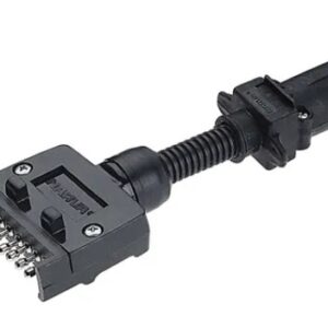 Narva 7 Pin Flat Socket on Car to 6 Pin Small Round Plug on Trailer (82230BL)