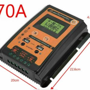 MPPT - 70A - Solar Panel Regulator Charge Controller Dual USB - 12 Volt - 24 Volt