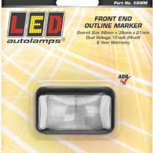 LED Autolamps 58 Series Front End Outline Marker (White/Clear)