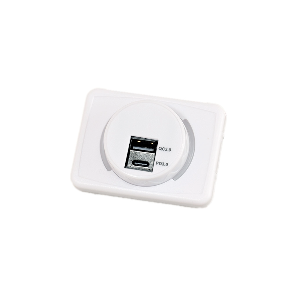 Twin Charging Station USB A/USB C - White - 12 Volt - Image 2