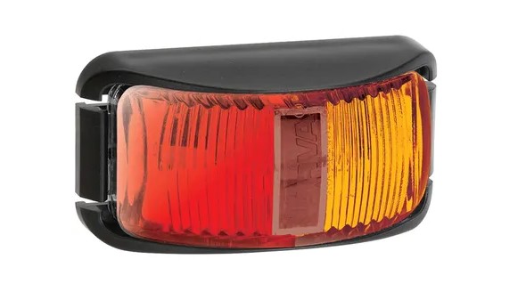 Narva Side Marker Lamp - 9-33 Volt Model 16 - LED - Red/Amber - Clear Lens