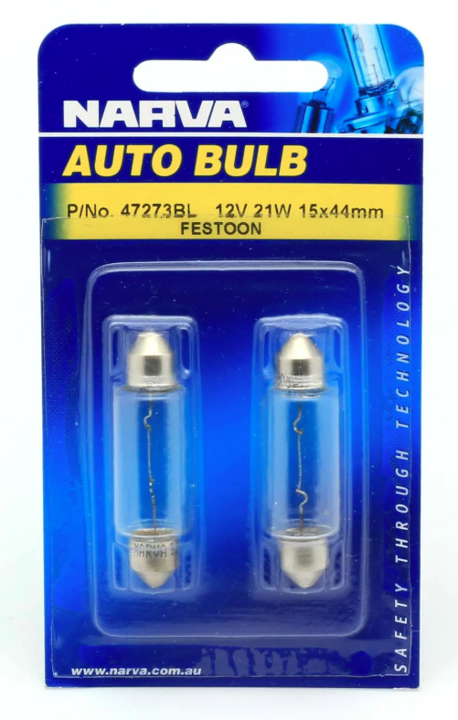 Festoon - 12V 21W 15x44 - Blister Pack of 2