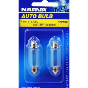 Festoon - 12V 18W 15x41 - Blister Pack x 2