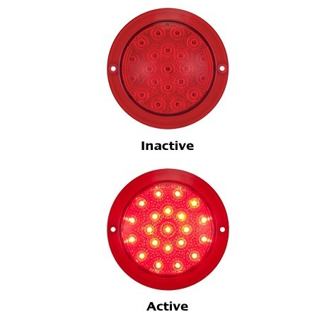 LED Autolamps 102 Series Round Stop/Tail Lamp with Red Lens 130mm Diameter - Image 3