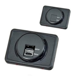 Twin Charging Station USB A/USB C Black - 12 Volt