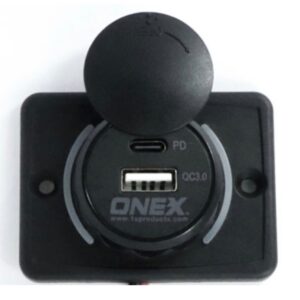 Black Flush Mount Dual USB/C