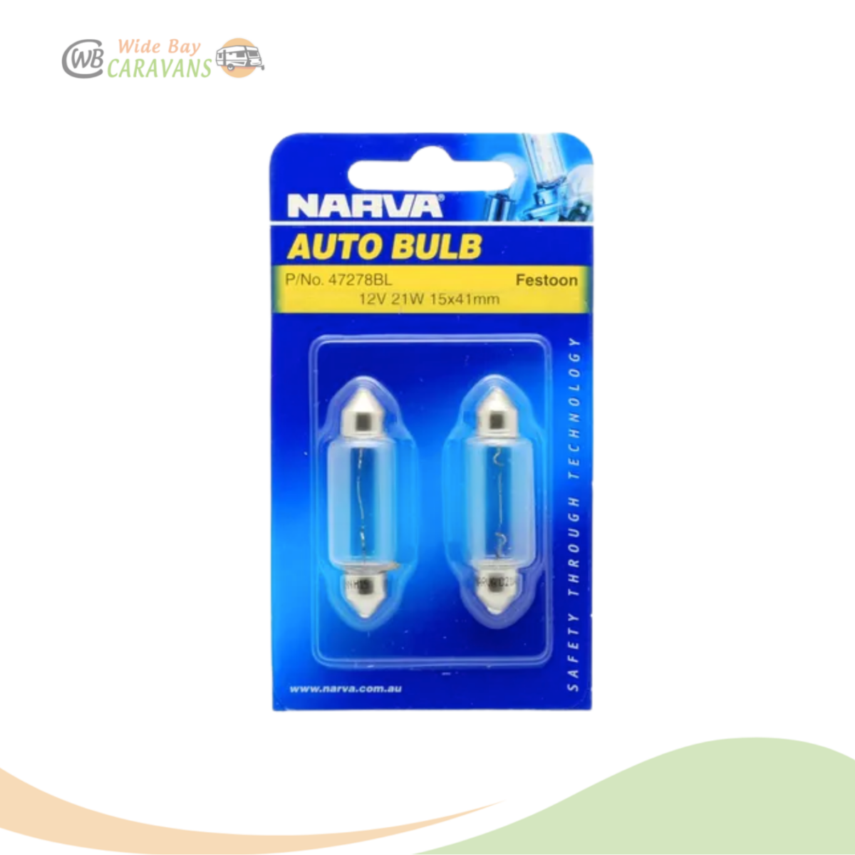 Festoon - 12V 21W C21W - SV8-5.8 - (Blister pack of 2)
