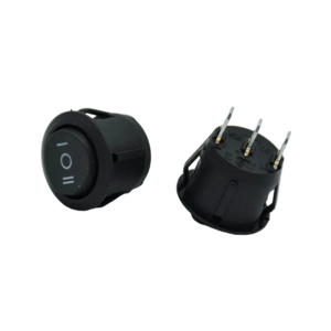 On-Off-On No LED MINI ROUND TOGGLE SWITCH - Black 12v 3 Pin 3 Way SPDT 20mm