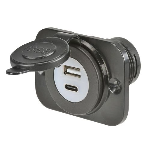 Narva USB A + USB C Single Socket F/ (81103BL)