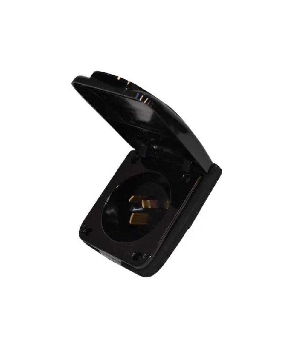 Power Inlet Socket 15 Amp Black