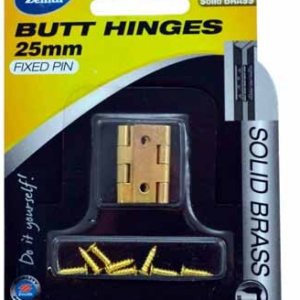 ZENITH BUTT HINGES 25MM FIXED PIN 2 PACK