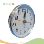 Wall Clock - 100mm Diameter - Silver & White