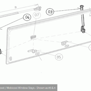 DM-W350: Window Stays (Pair) - Suit 350mm Maygood / Mobicool Windows