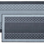 ACM Annex Mat (Crisscross/Plain Centre) Grey/Black