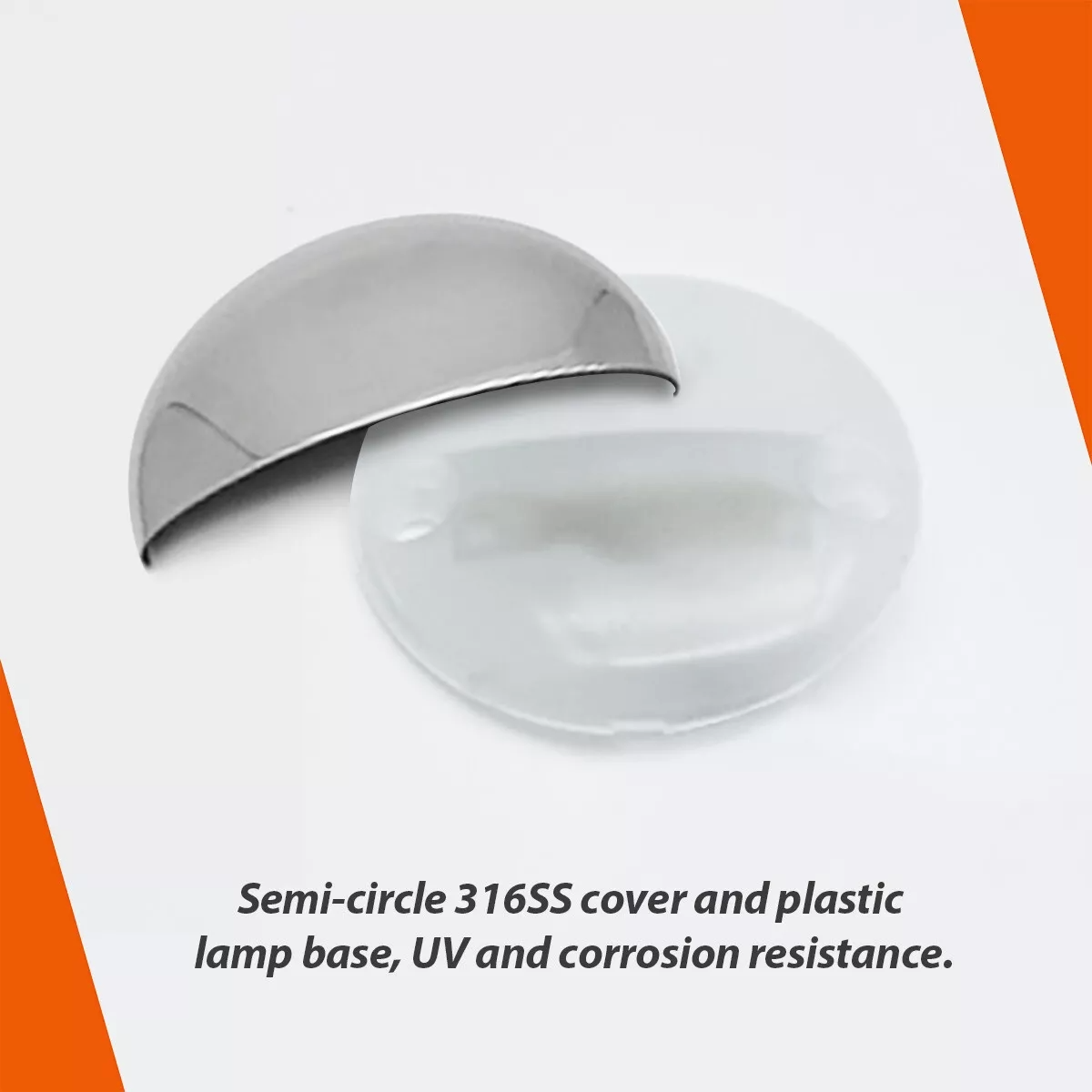Half Round Courtesy Lights 12V 1.7" LED - Chrome Dome