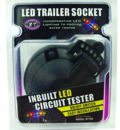 Trailer Socket - 7 Pin Large Round, LED