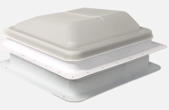 Coast RV 14 x 14 White Wind-up Roof Vent with 12 Fan - Image 2