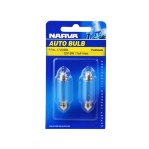Festoon Globes - 12V 5W SV8-5.8 - Blister Pack of 2