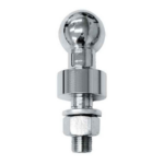 Towball 50mm Chrome - 2 Tonne Rating - Shank 51mm long - 25mm Hi-Rise