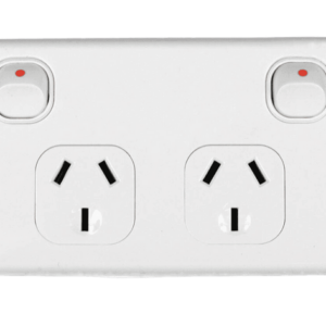 Telsa White Double Pole 10Amp GPO Outlet