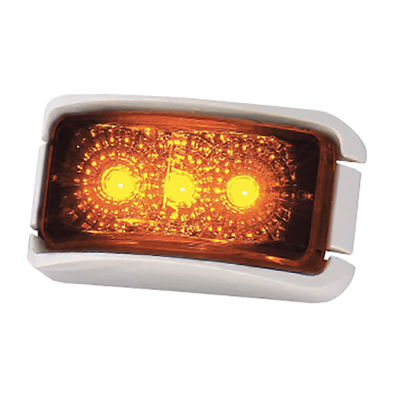 Coast LED Side Marker Lamp - Amber (White Bracket) 22336WCAK-W